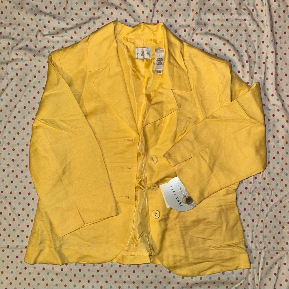 Emma James Bright Yellow Blazer - Single Breasted, NWT, Size 16